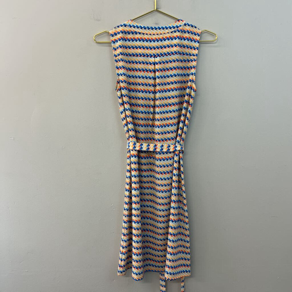 Tommy Hilfiger Beige/ Multi Print Tie Waist Tank Dress Small