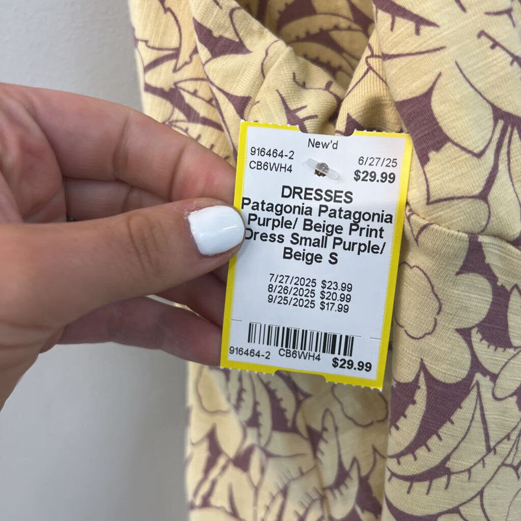 Patagonia Purple/ Beige Print Dress Small