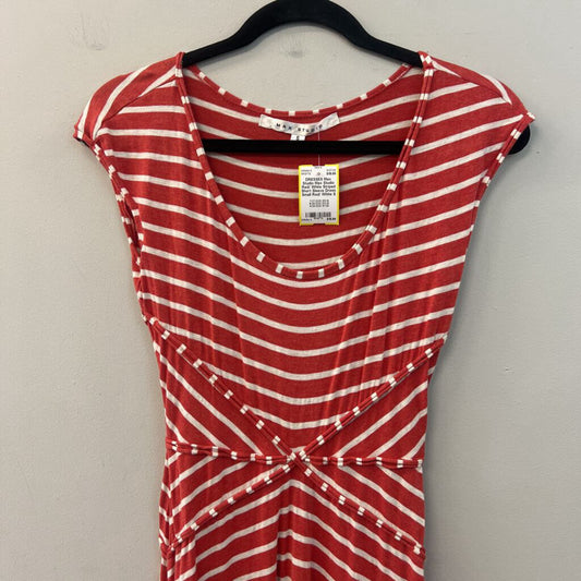 Max Studio Red/ White Striped Short Sleeve Dress Small
