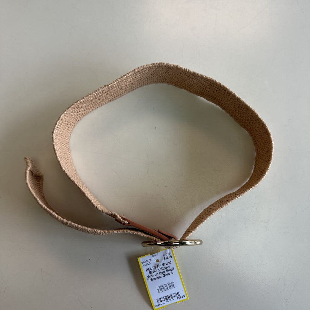 Brown Straw Woven Belt Small