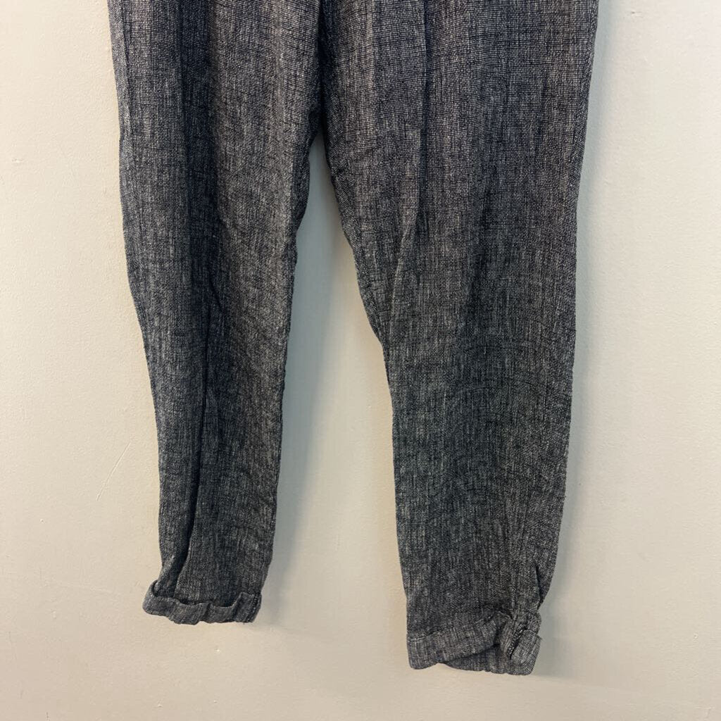 Ellen Tracy Black/ White Textured High Waisted Pull On Pants Small
