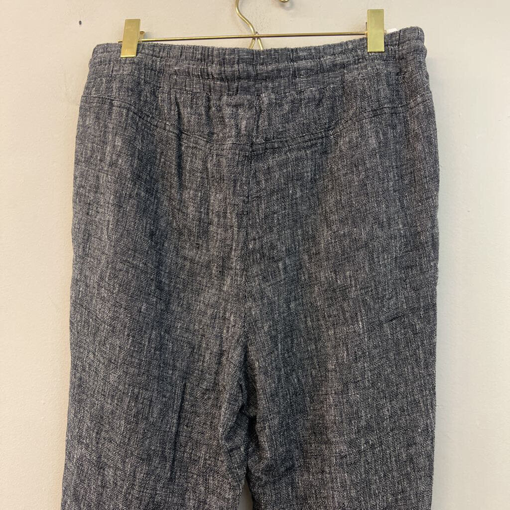 Ellen Tracy Black/ White Textured High Waisted Pull On Pants Small