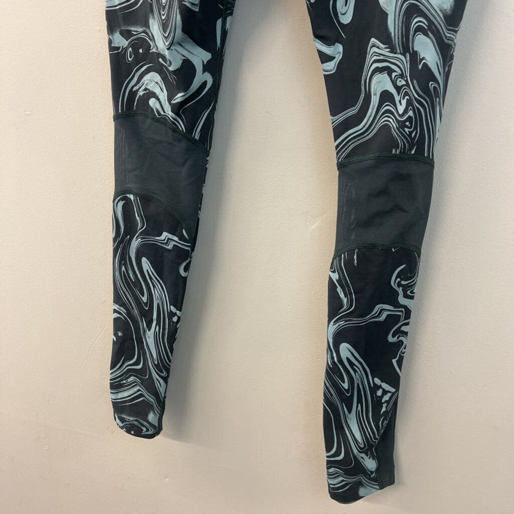 Nike Grey/ Blue Print Athletic Leggings Large