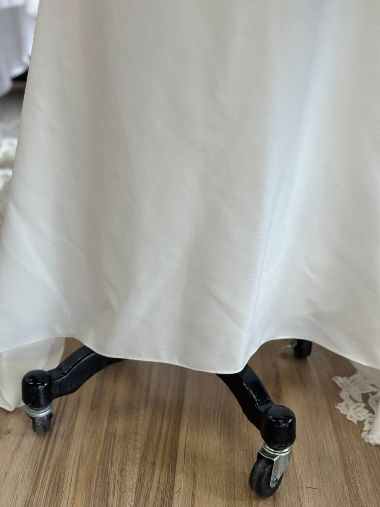 Lillian West Ivory Lace Top Fitted Bridal Gown 14