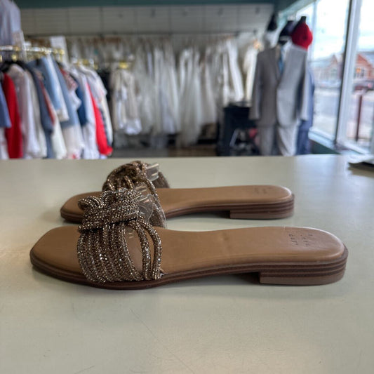 A New Day Copper Sparkle Slip On Sandals 8