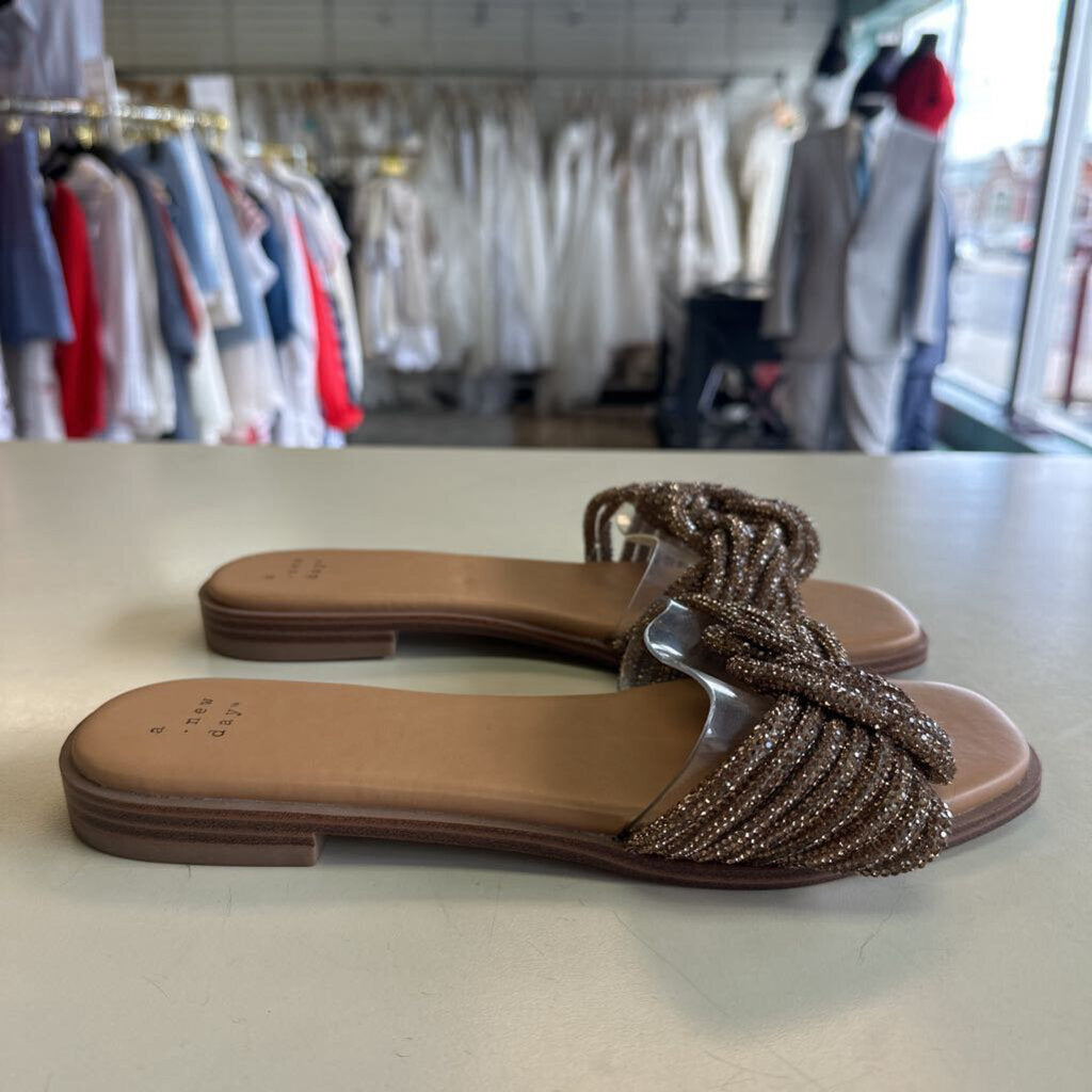 A New Day Copper Sparkle Slip On Sandals 8
