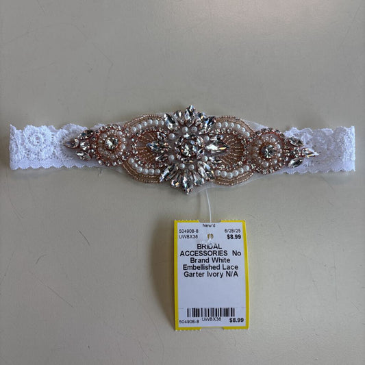 White Embellished Lace Garter