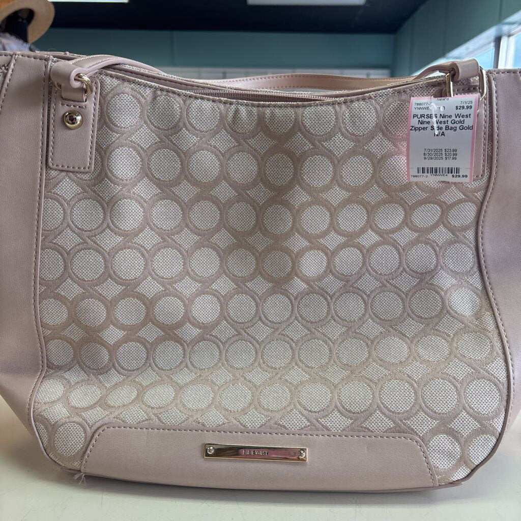 Nine West Gold Zipper Side Bag