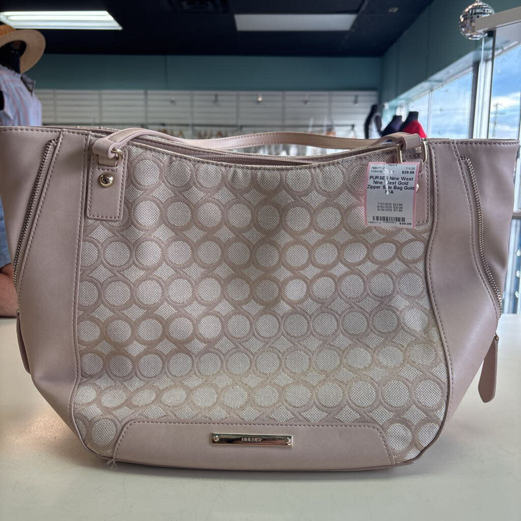 Nine West Gold Zipper Side Bag