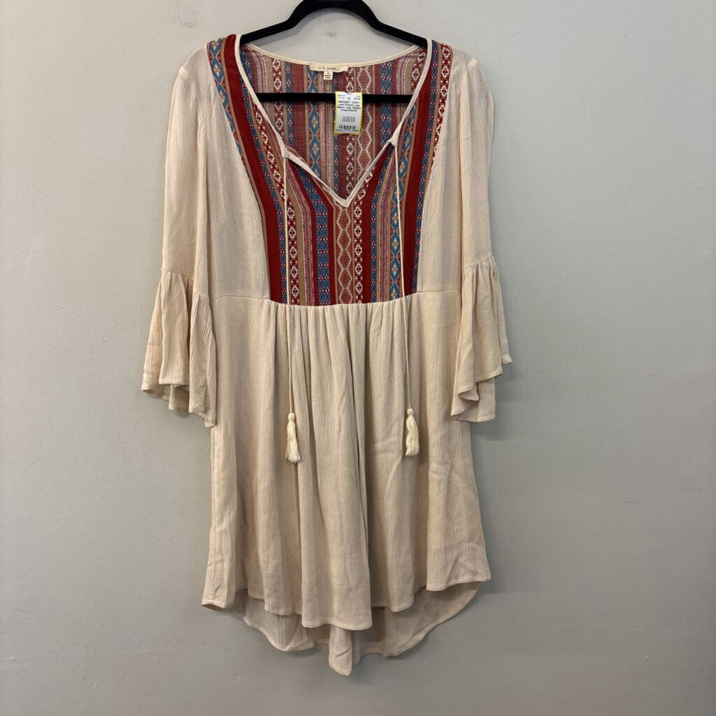 I Joah Printed Long Sleeve Tunic Medium