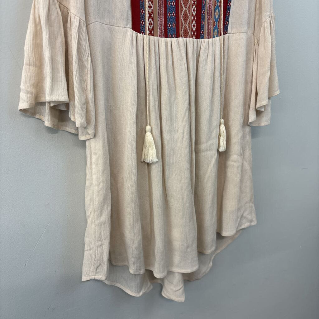 I Joah Printed Long Sleeve Tunic Medium