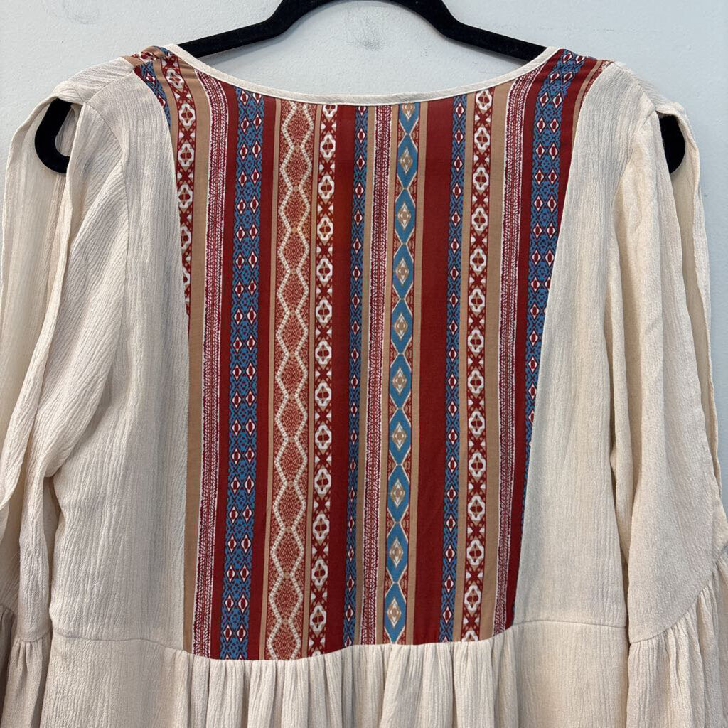 I Joah Printed Long Sleeve Tunic Medium