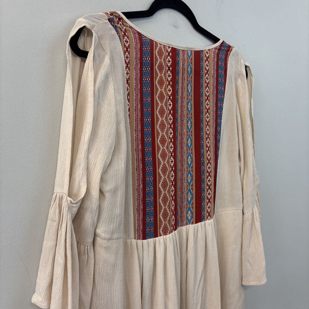 I Joah Printed Long Sleeve Tunic Medium