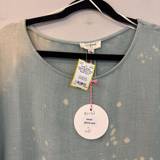 Umgee Bleach Dyed Short Sleeve Top Small
