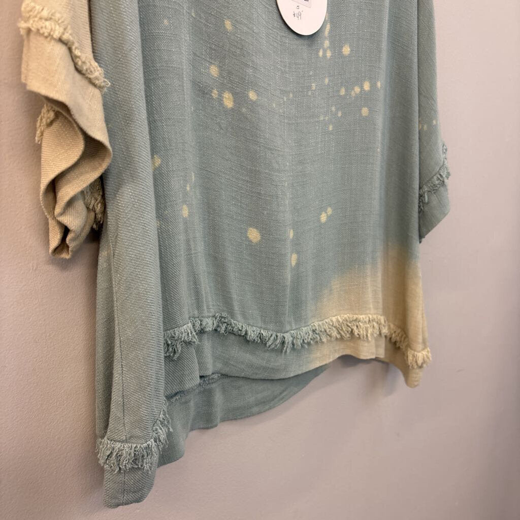 Umgee Bleach Dyed Short Sleeve Top Small