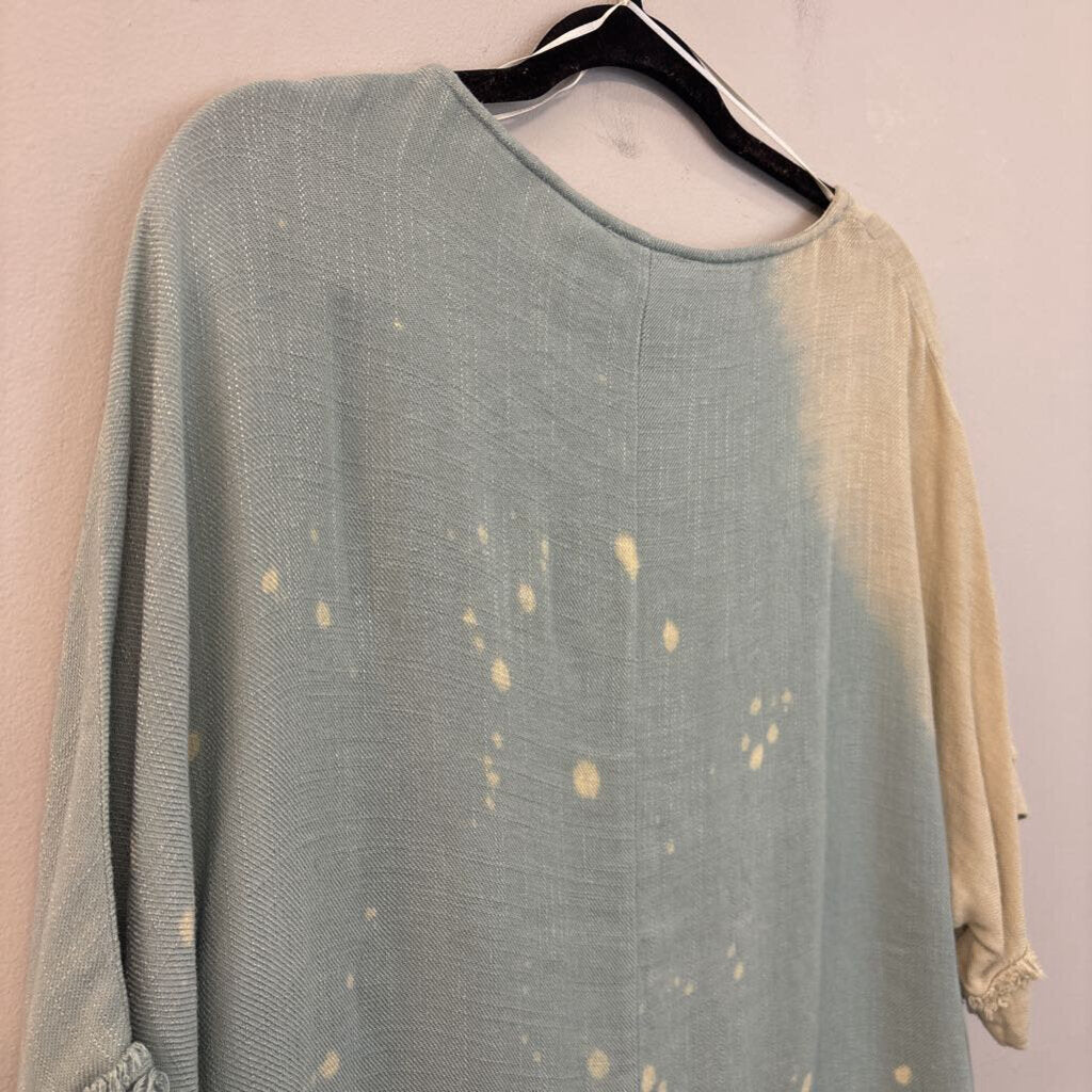 Umgee Bleach Dyed Short Sleeve Top Small