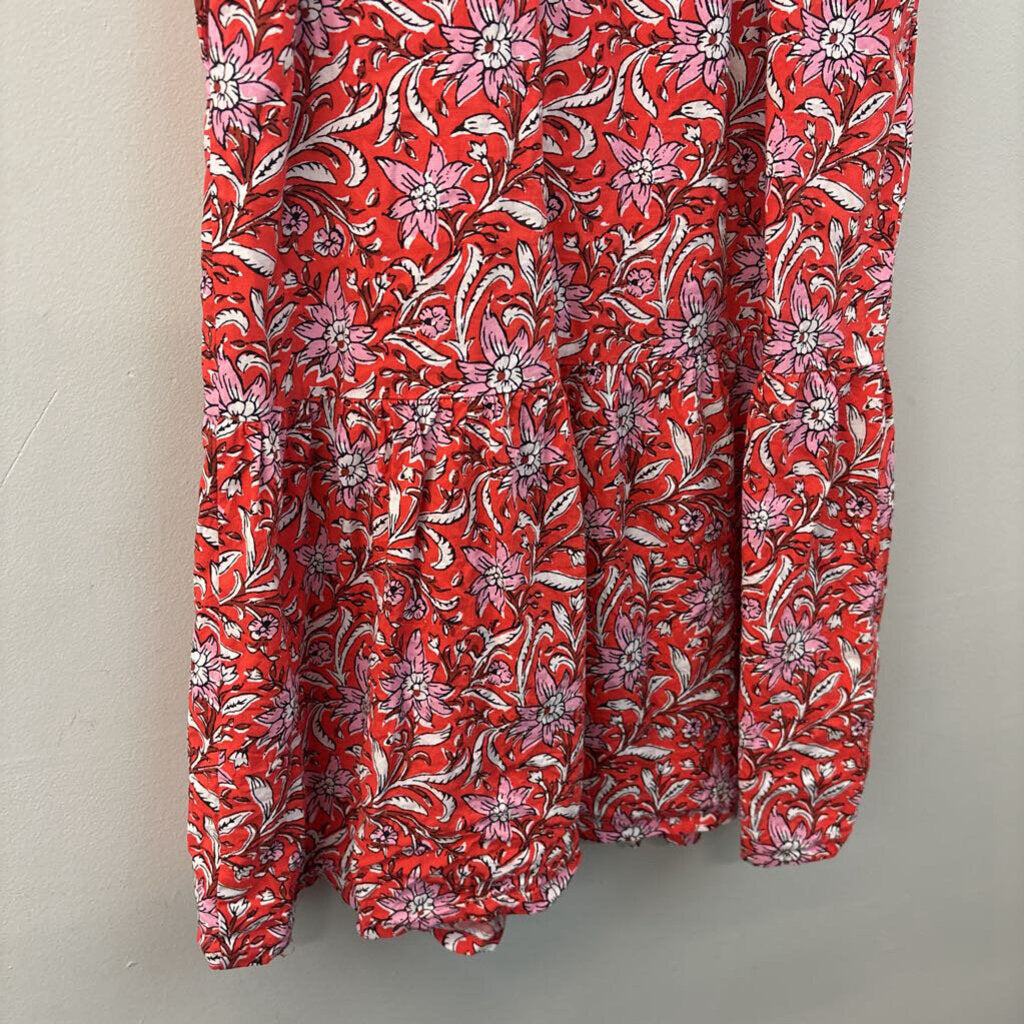 Loft Floral Print Button Up Puff Sleeve Dress Extra Small Petite