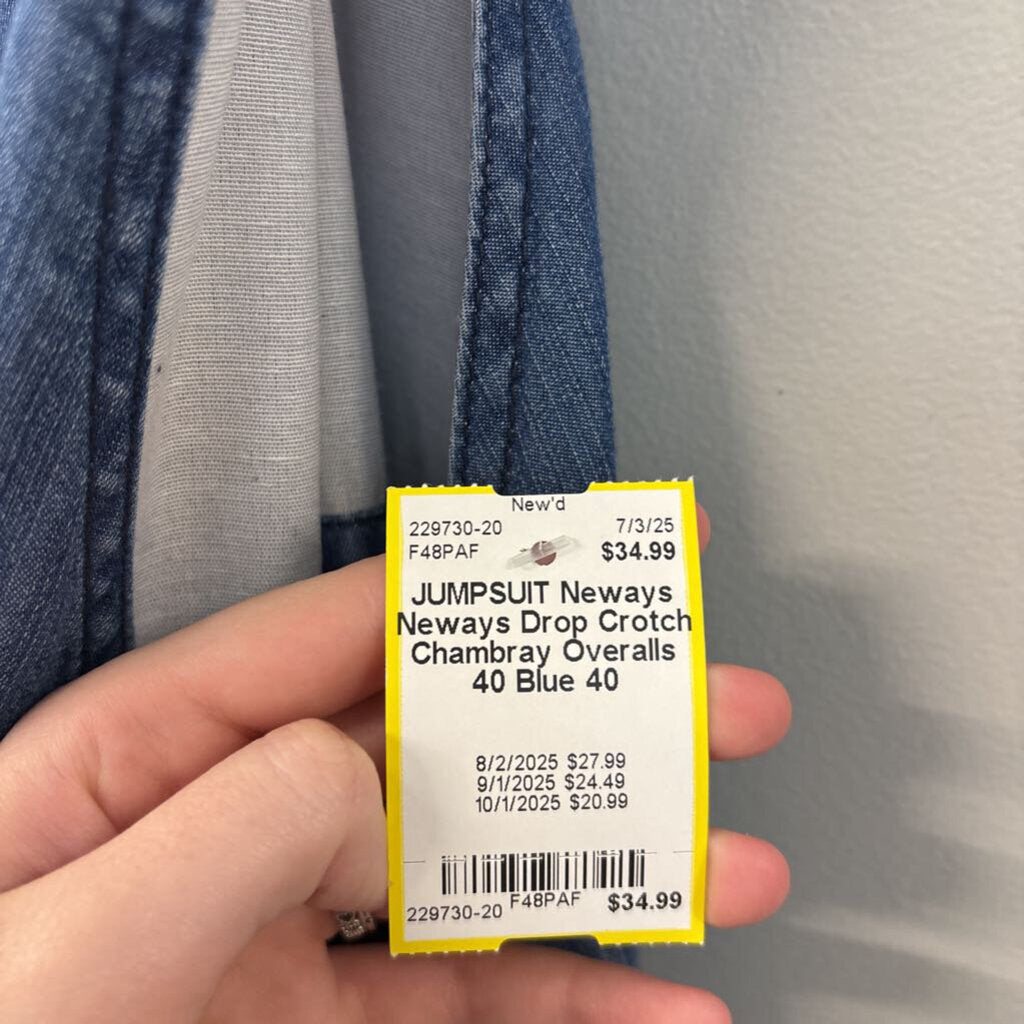 Neways Drop Crotch Chambray Overalls 40