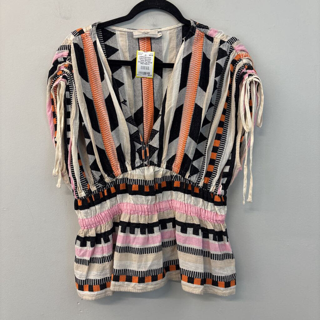 Devotion Twins Striped Cinched Top Small
