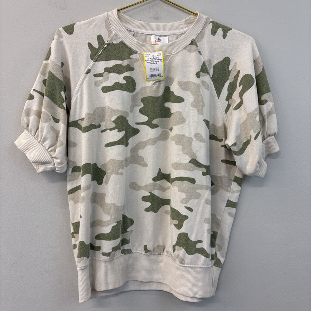 Sundry Short Sleeve Camo Top Small (1)