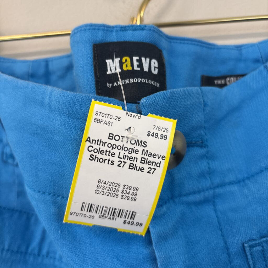 Maeve Colette Linen Blend Shorts 27