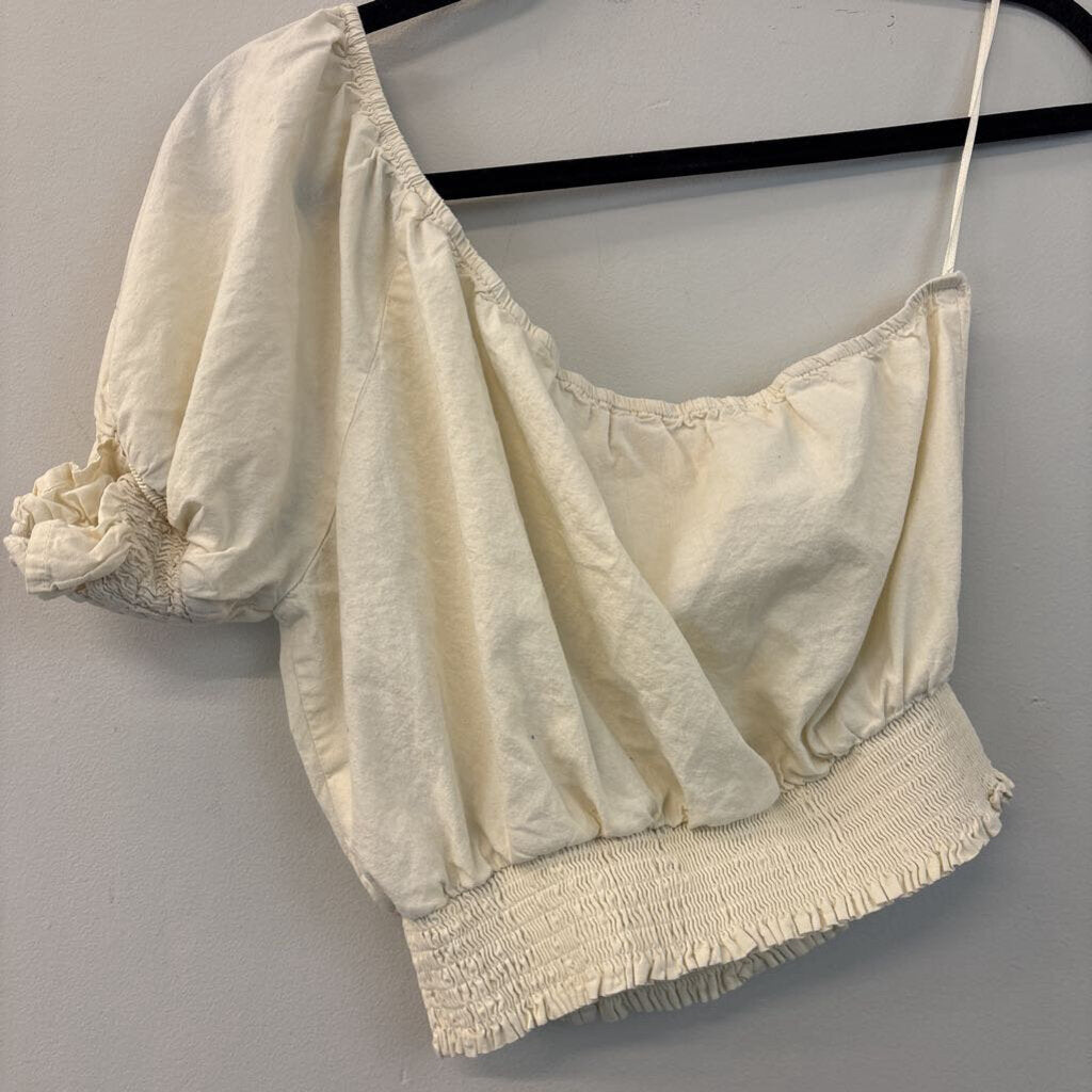Le Lis One Shoulder Puff Sleeve Shirt Medium