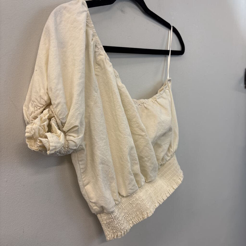 Le Lis One Shoulder Puff Sleeve Shirt Medium