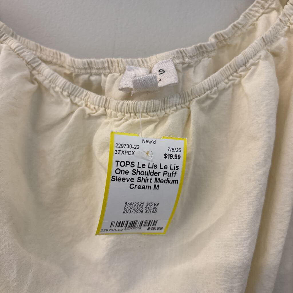 Le Lis One Shoulder Puff Sleeve Shirt Medium