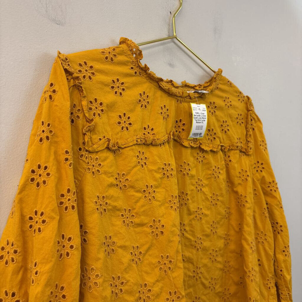 J. Crew Eyelet Long Sleeve Top Extra Large