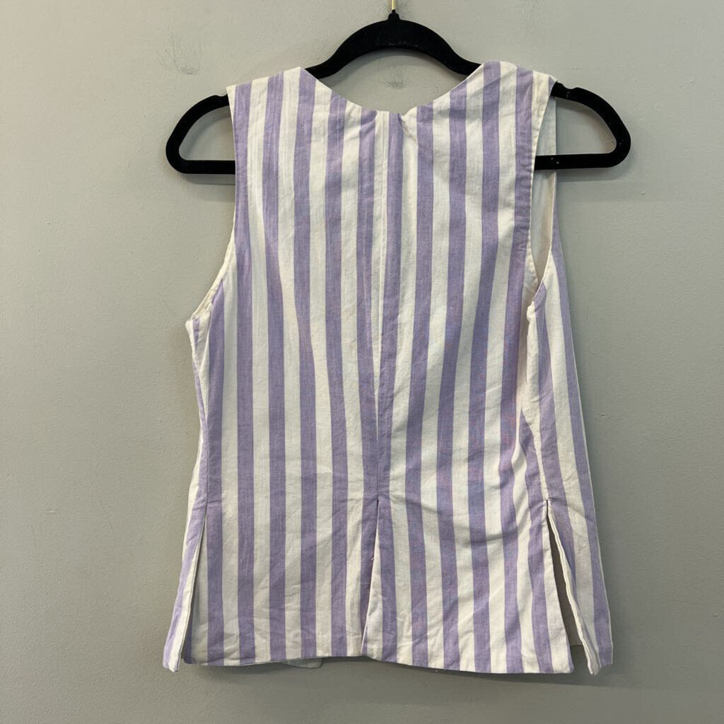 Druids Oak White/ Purple Striped Vest Top Small