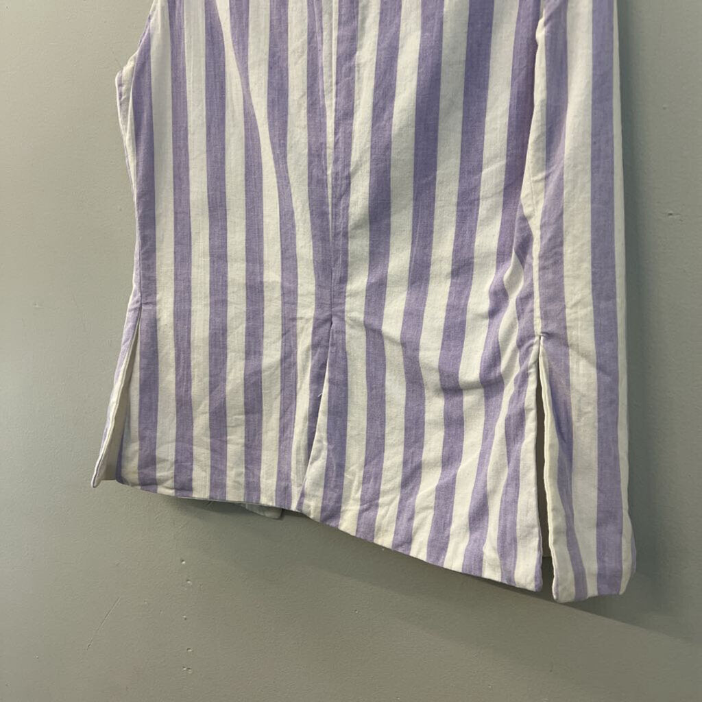 Druids Oak White/ Purple Striped Vest Top Small