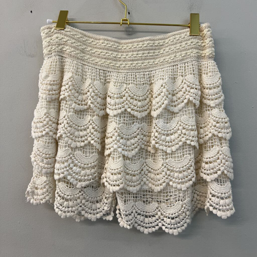 Cream Crochet Layered Shorts Extra Large