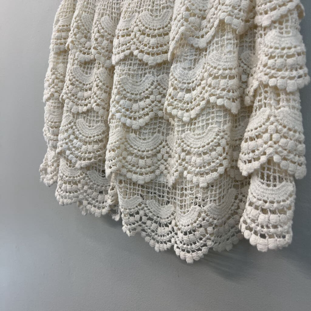 Cream Crochet Layered Shorts Extra Large
