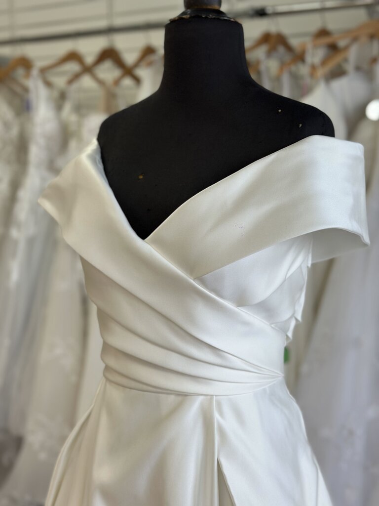 Jasmine Collection Ivory Off Shoulder A Line Bridal Gown 14