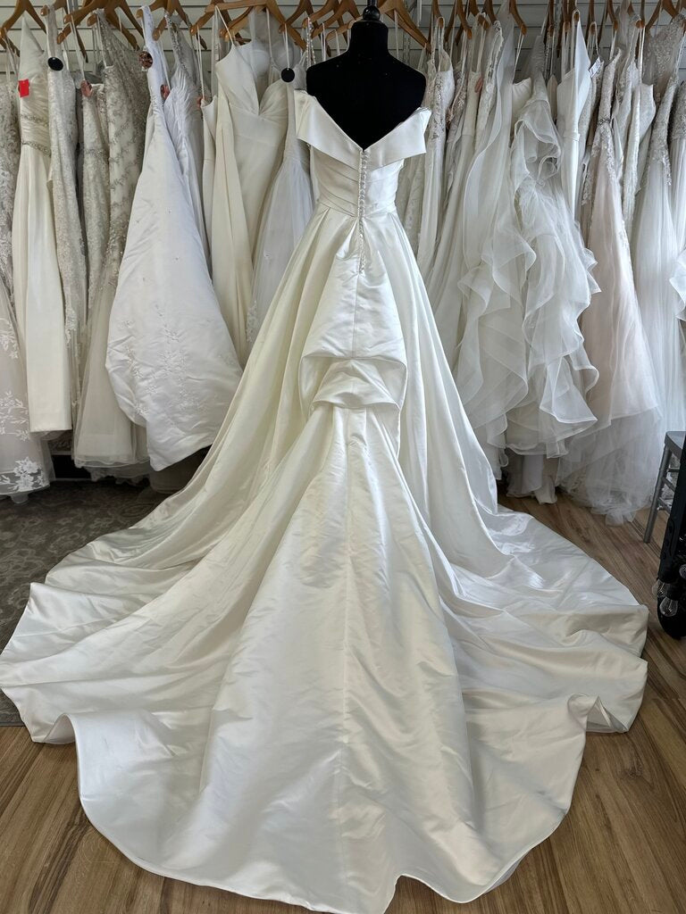 Jasmine Collection Ivory Off Shoulder A Line Bridal Gown 14