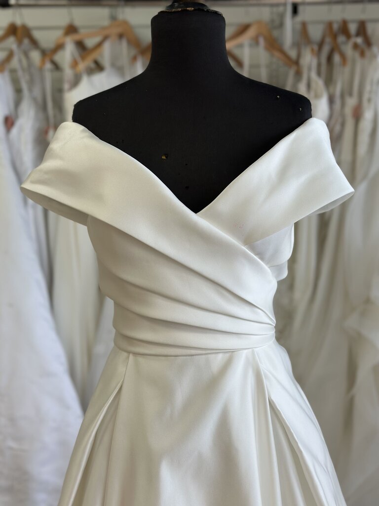 Jasmine Collection Ivory Off Shoulder A Line Bridal Gown 14