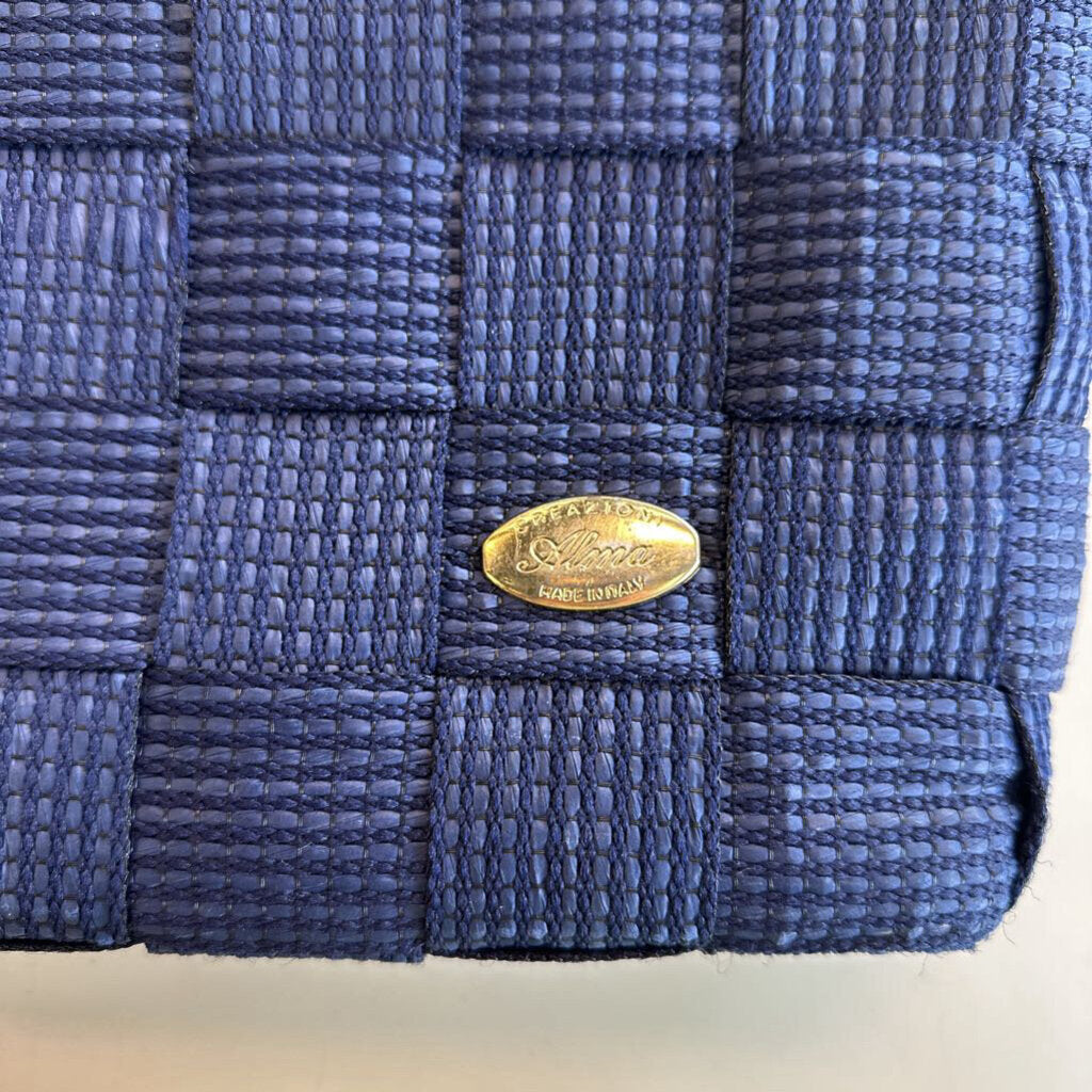 Vintage Creazioni Alma Navy Woven Purse