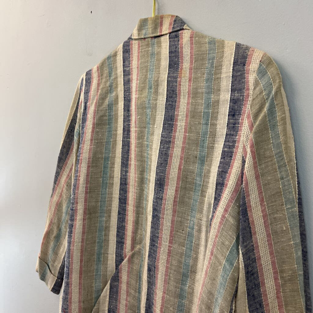Vintage Alfred Dunner Beige/ Multi Striped Blazer Jacket 14
