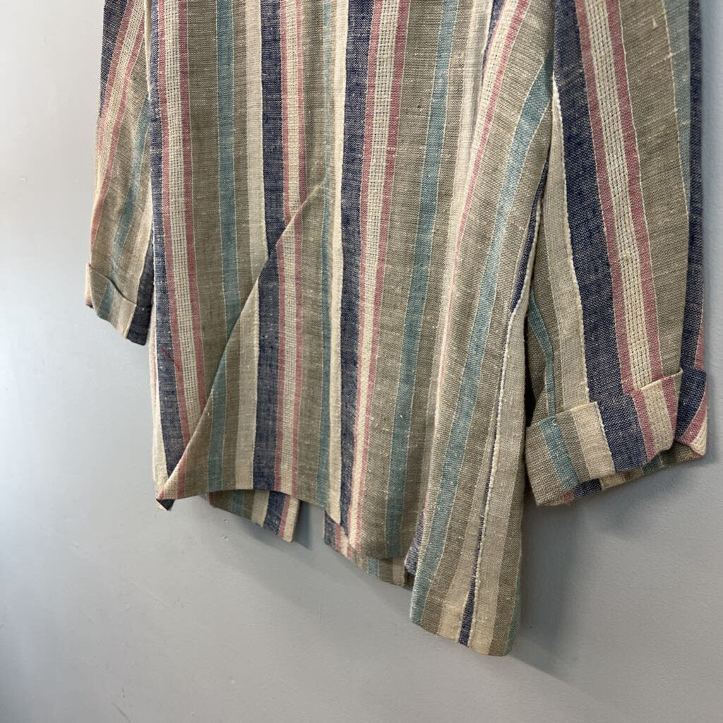 Vintage Alfred Dunner Beige/ Multi Striped Blazer Jacket 14