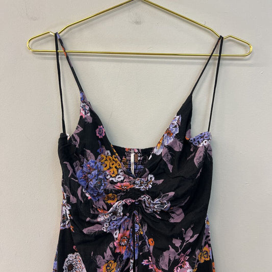 Free People Black/ Multi Print Mini Dress Small