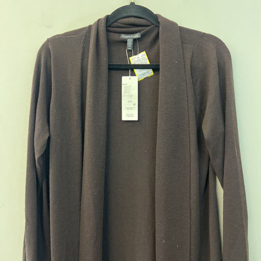 Eileen Fisher Brown Knit Long Open Front Cardigan Sweater Medium