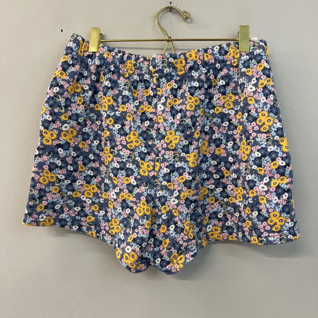 Vans Blue/ Multi Flower Print Pull On Shorts Medium