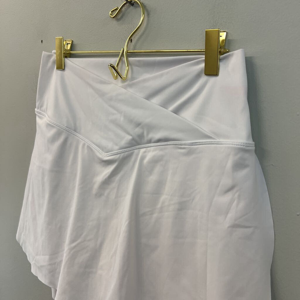 White Athletic Split Side Skort Medium