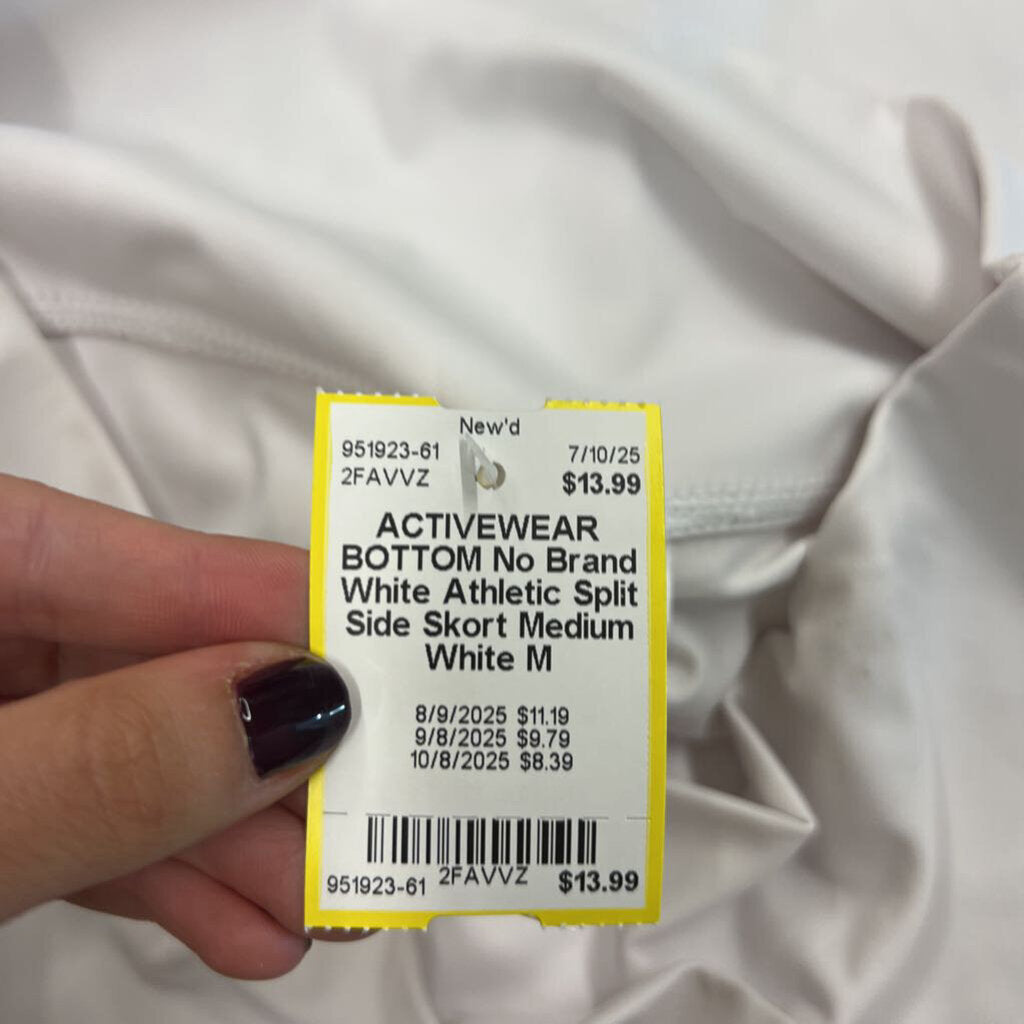 White Athletic Split Side Skort Medium