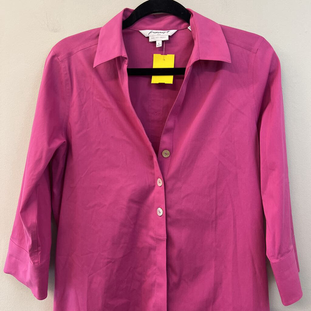 Foxcroft Pink Long Sleeve Button Down Top 6