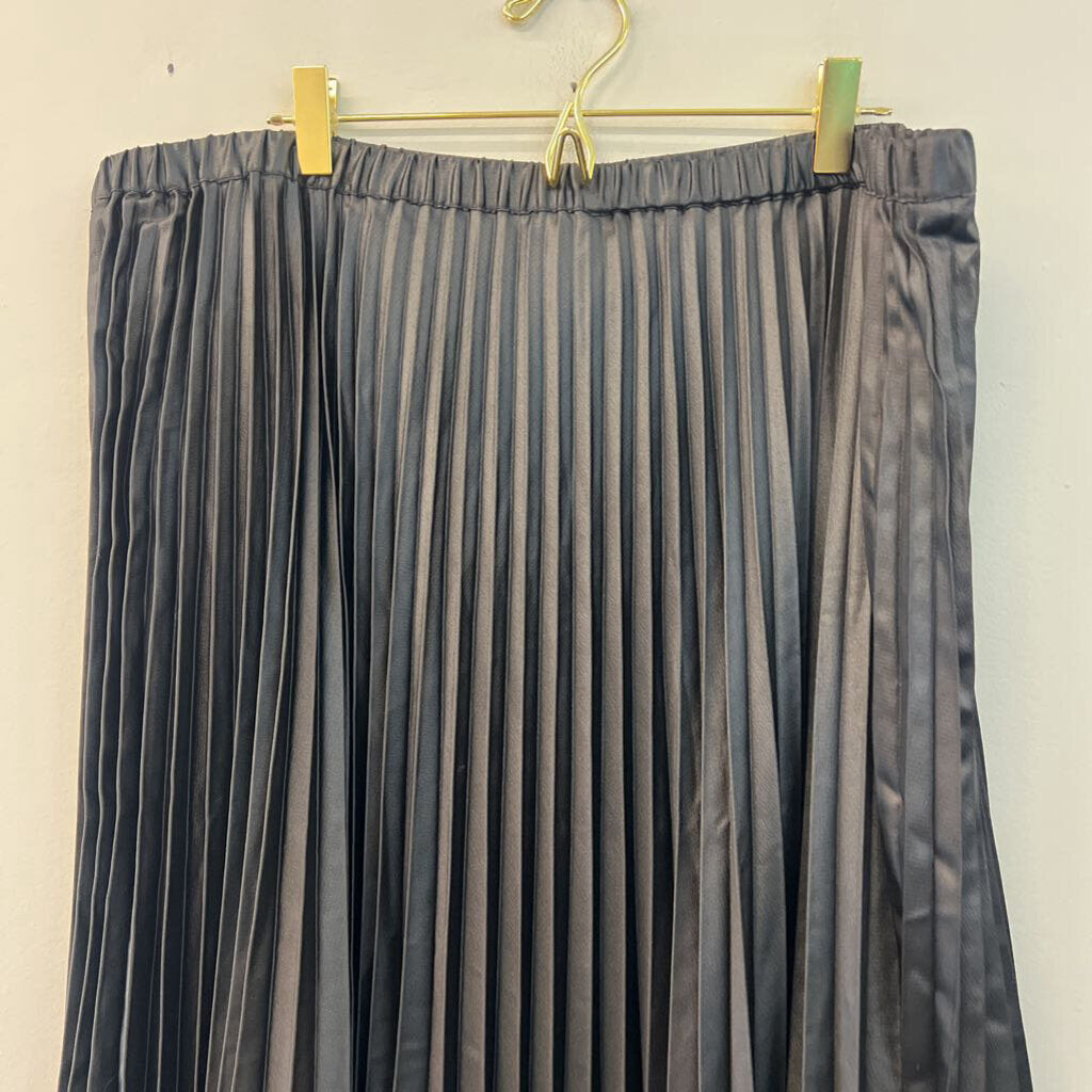 Banana Republic Black Pleated Midi Skirt Extra Small