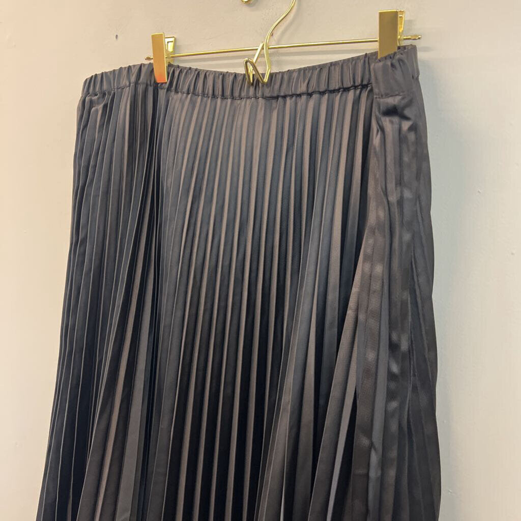 Banana Republic Black Pleated Midi Skirt Extra Small