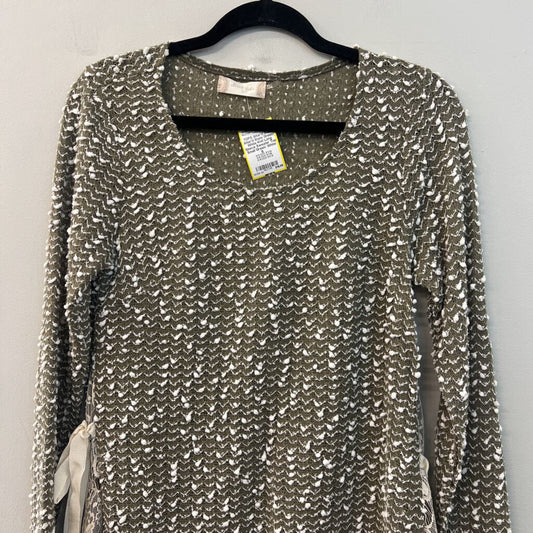 Altar'd State Green/ White Knit Long Sleeve Sweater Top Small