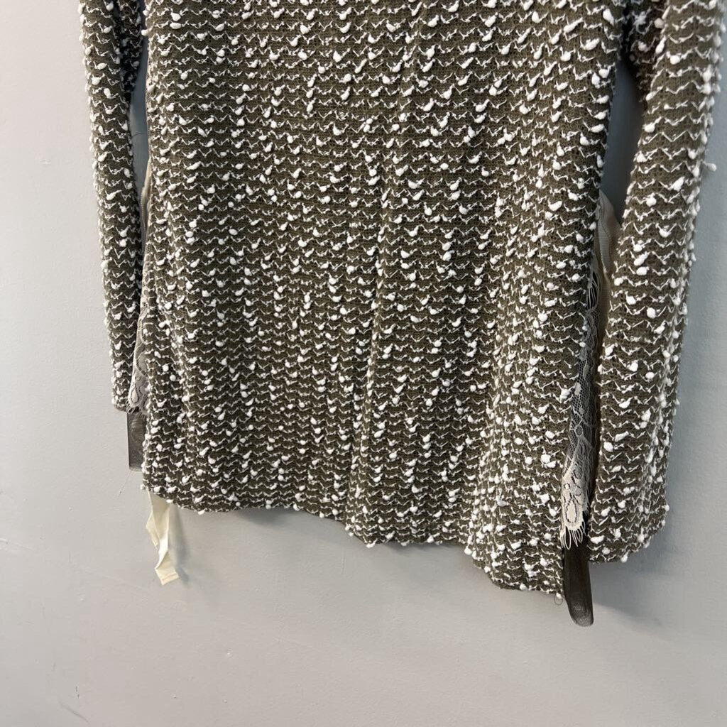Altar'd State Green/ White Knit Long Sleeve Sweater Top Small