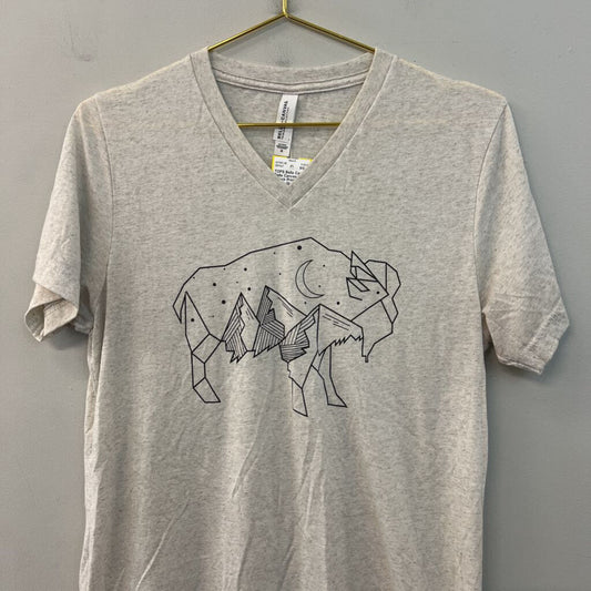 Bella Canvas Grey/ Black Print Short Sleeve Graphic Tee Medium